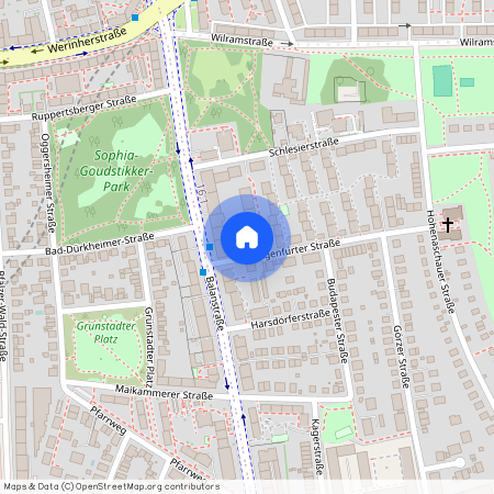 Klagenfurter Straße, 81669 München Ramersdorf ca. 3, 4 km south-east of Munich-center