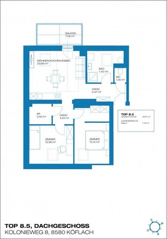 Erstbezug – geförderte Miete – Kolonieweg – 70m² – 3 Zimmer - Photo 5