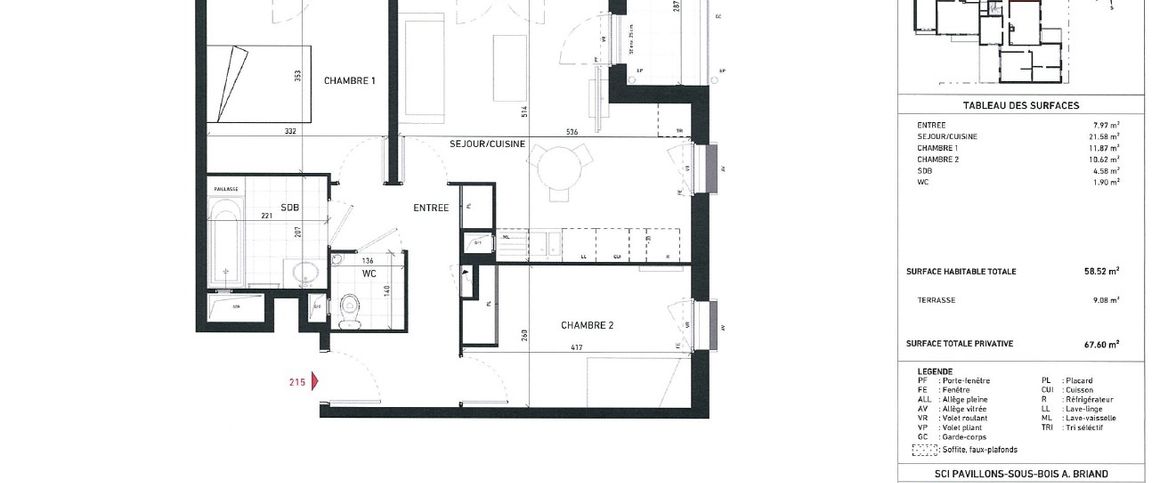 Appartement T3 LES PAVILLONS SOUS BOIS à louer - Photo 1