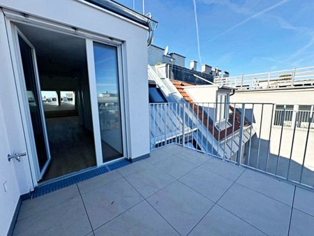 ERSTBEZUG, DACHGESCHOSS, klimatisierte 82 m2 Neubau mit Balkon, Wohnküche, 2 Zimmer, Wannenbad, Parketten, Augarten - Photo 4