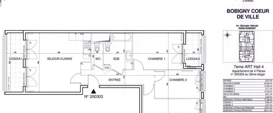 location Appartement T4 DE 76.6m² À BOBIGNY - Photo 1