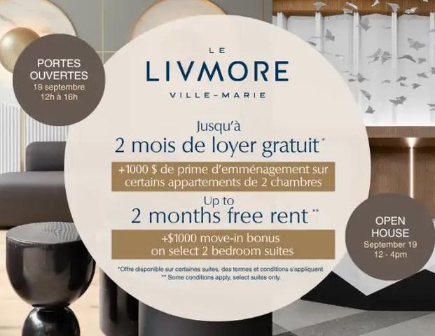 Le Livmore Tower II | 435 Rene-Levesque Blvd West, Montreal · 2 ch. - Photo 1