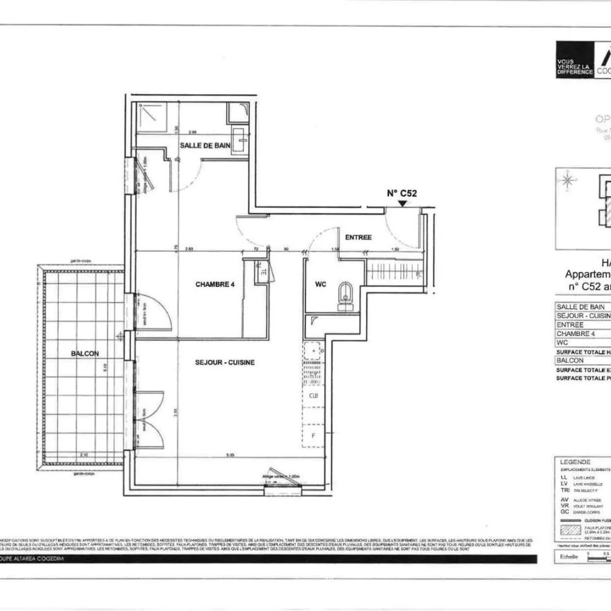 Appartement à louer 2 pièces 49.27m² - Photo 2