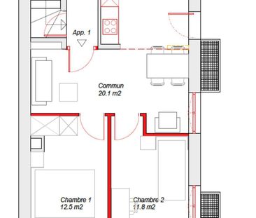 New 2.5-room apartment, furnished, ideal for shared living - Photo 6