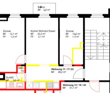3 Zimmer, 48 m², EG - Foto 5