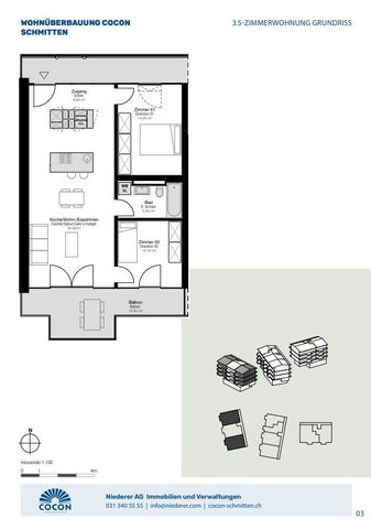 3.5 Zimmer, 71 m², 2. Stock - Foto 5