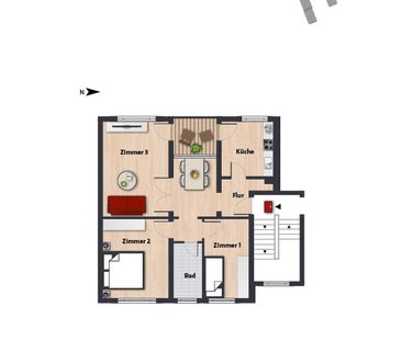 3-Zimmer-Wohnung mit einem vorteilhaften Grundriss // 2.OG links - Foto 1