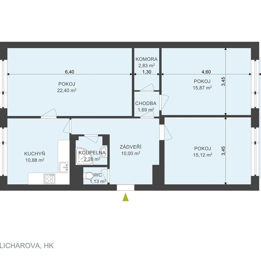 Pronájem bytu 3+1 98 m², Hradec Králové - Фото 1