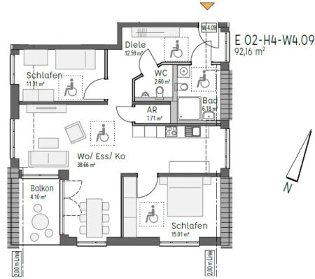 Neubau-Erstbezug!3-Zimmer-Wohnung mit Loggia - Foto 2