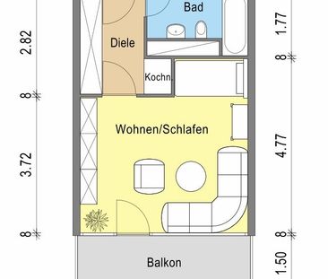Charmante 1-Zimmer-Wohnung im Hochhaus mit traumhaftem Blick auf Mainz - Photo 3