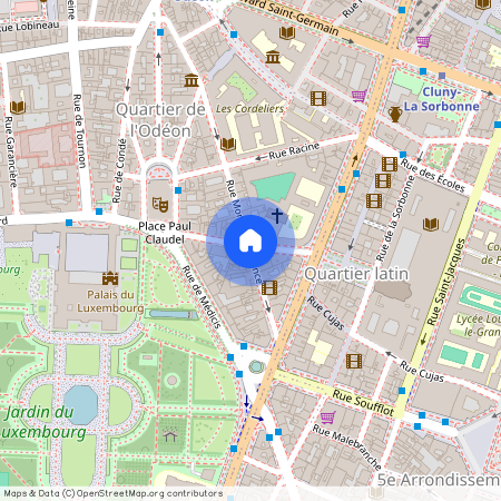 Rue Monsieur le Prince et Rue de Vaugirard 75006 Paris (6e arrondissement)