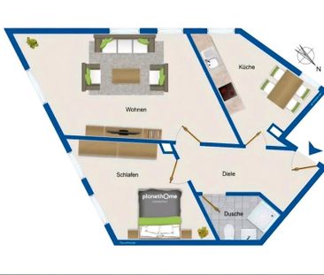 2 Raum Wohnung, möbliert, Leipzig-Plagwitz - Photo 3