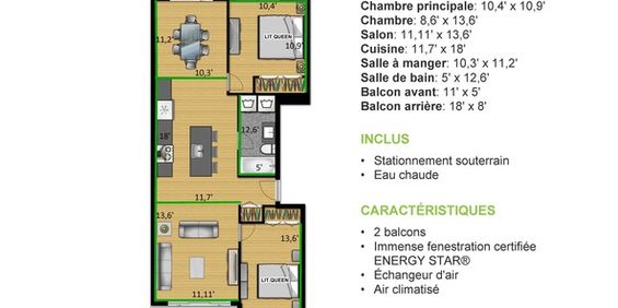 4 1/2 Moderne - Stationnement Interieur - Photo 3