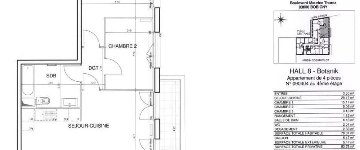 location Appartement T4 DE 78.4m² À BOBIGNY - Photo 1