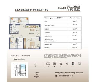 1-Zimmer-Neubauwohnung mit Balkon und Einbauküche in Bad Vilibel - Photo 2