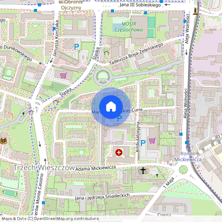 ul. Skłodowskiej-Curie, Trzech Wieszczów, Częstochowa, śląskie