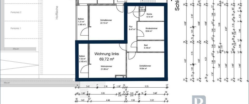 3 Zimmer Wohnung mit Balkon in der Innenstadt - Foto 1