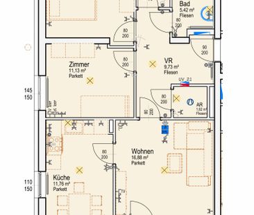 Gemütliche 3,5-Zimmer-Wohnung mit großzügigem Balkon in Adlwang zu ... - Foto 6