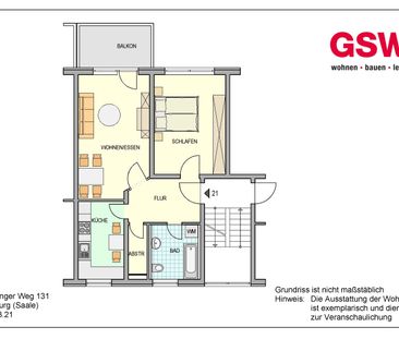 Großzügige 2-Zimmer-Wohnung in Waldnähe - Foto 4