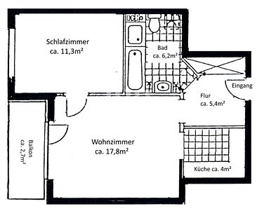 Schöne 2-Zimmerwohnung mit Balkon und PKW-Stellplatz - Foto 5