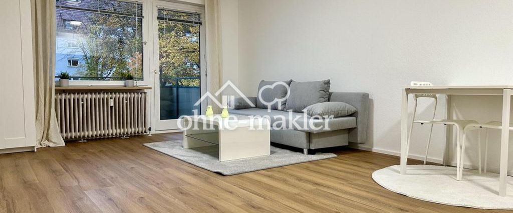 Erstbezug nach Sanierung – helle, moderne, möblierte 1-Zimmer-Wohnung mit Balkon in Untertürkheim - Foto 1