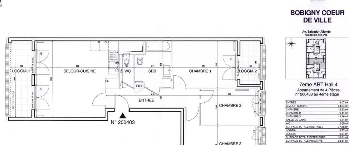 location Appartement T4 DE 76.5m² À BOBIGNY - Photo 1