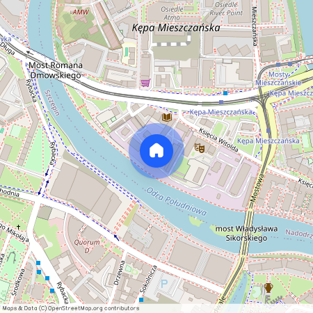 Most Romana Dmowskiego, Nadodrze, Śródmieście, Wrocław, dolnośląskie