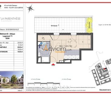 F 1 avec terrasse et 2 parkings - Photo 2