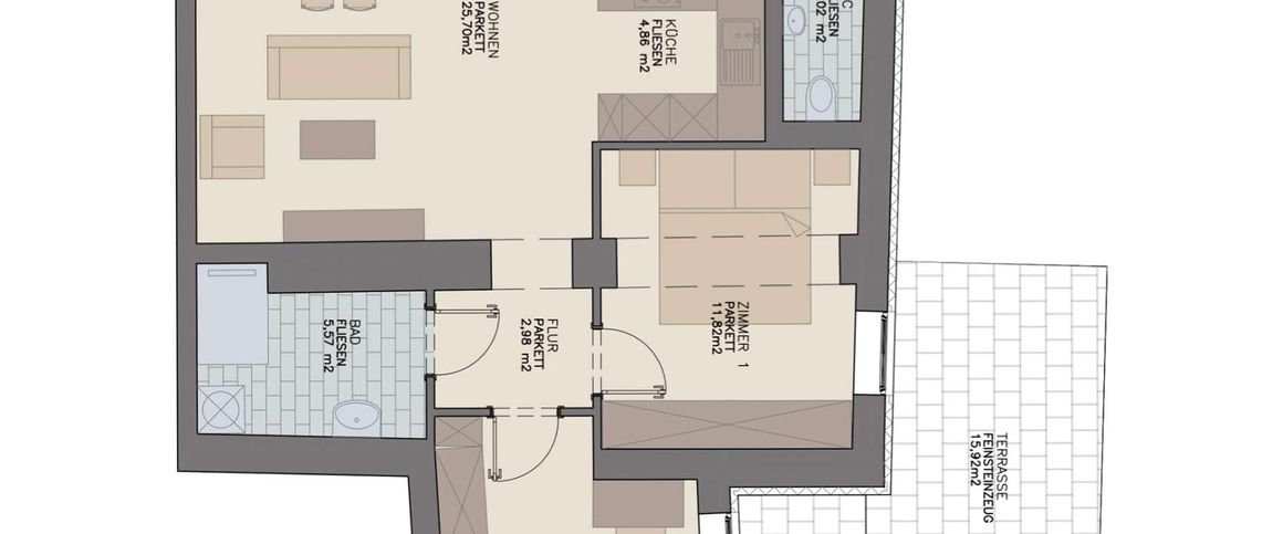 Geförderte Altbauwohnung mit Terrasse in den Innrnhof - Photo 1