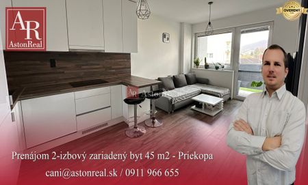 Prenájom 2-izbový zariadený byt 45 m2 v Martine Priekope s Balkónom - Photo 2