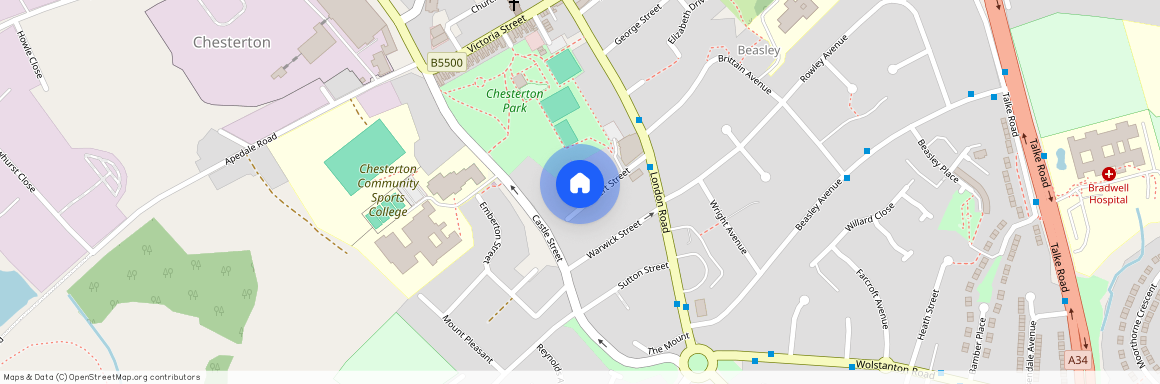 Albert Street; Chesterton;, ST5