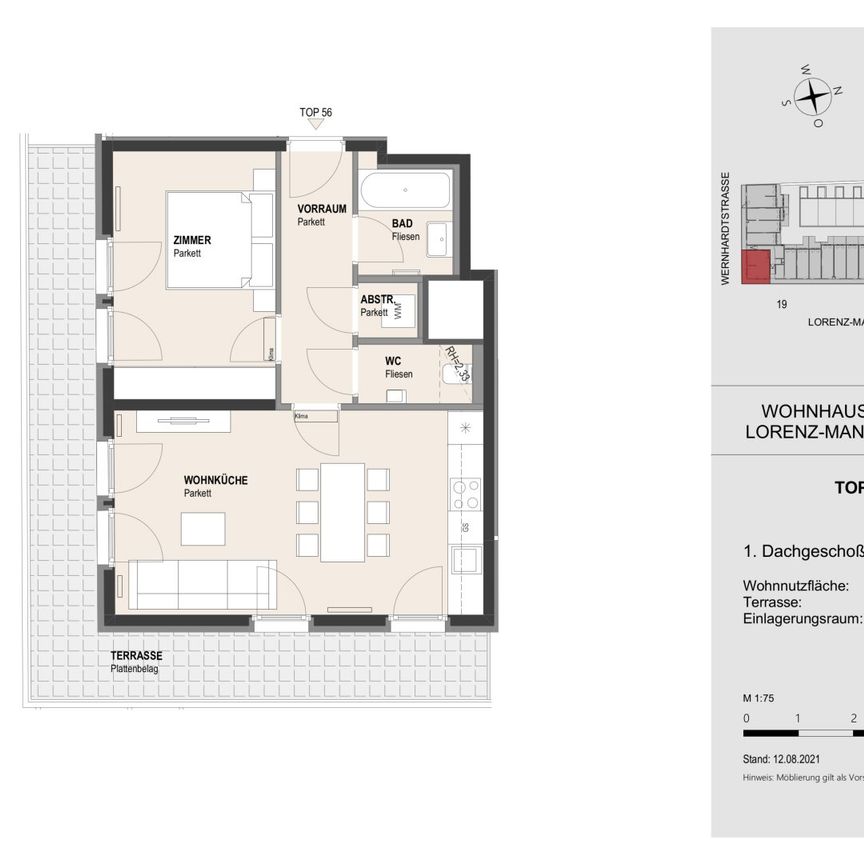 Lichtdurchflutete 2-Zimmer Wohnung mit 21 m² Terrasse und Weitblick - Photo 1