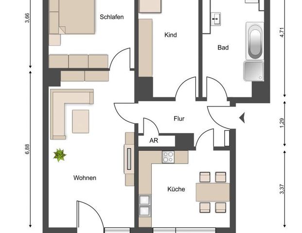 Attraktive 3-Raumwohnung sucht neuen Mieter - Foto 1