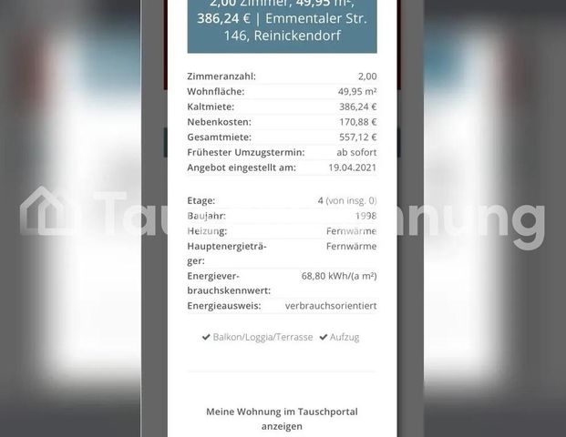 TAUSCHWOHNUNG Schöne neue 2 Zimmer mit offener Küche - Foto 1