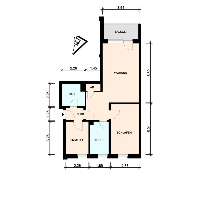 Schöne Wohnung mit Balkon in ruhiger Lage - 19089 Crivitz - Foto 2