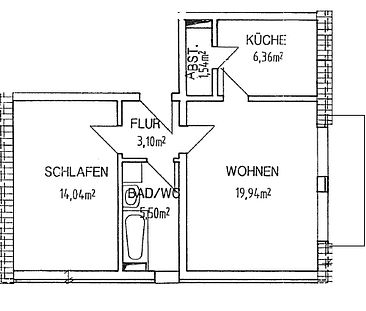 2-Raumwohnung im Dachgeschoss, mit Balkon-in ruhiger Wohngegend- - Foto 6