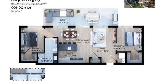 4½|Vue Sur Le Fleuve |Garage | Ascenseur - Photo 3
