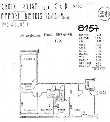 Location appartement T4 78.22m² à Reims (51100) Loyer CC * : 460.85 € Réf : ER.08157 - Photo 1