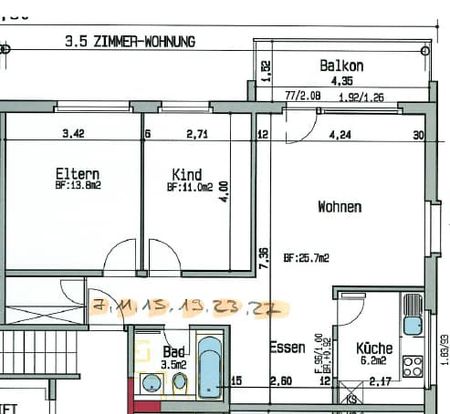 3.5 Zimmer, 83 m², 6. Stock - Foto 2