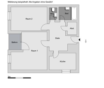 helle 2-Zimmer-Wohnung in Erlangen-Ost, Balkon - Photo 2