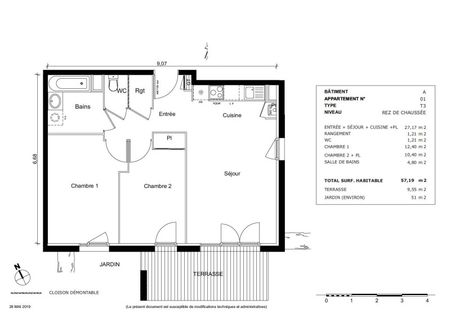 Location Appartement 3 pièces 57m² TOULOUSE 31100 - Photo 2
