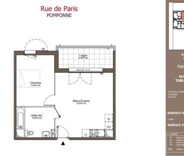 Appartement à louer 2 pièces 42.72m² - Photo 2