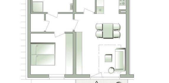 Helle 2-Zimmer-Wohnung mit Balkon - Foto 2