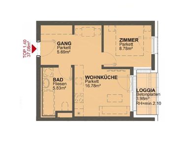 2 Zimmer Wohnung mit Loggia - Photo 1