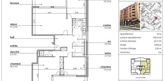 Grand appartement de 4 pièces en attrique d'env. 106m2 avec terrasse - Photo 2