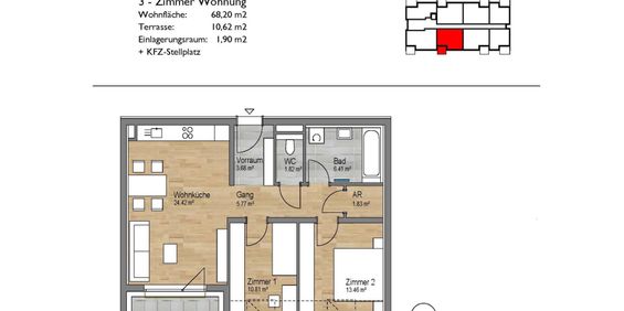3 Zimmerwohnung im Dachgeschoss zur Miete mit Kaufoption - Foto 3