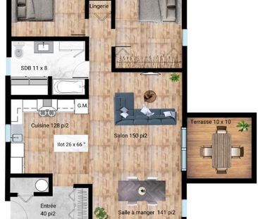 4 1/2 location long terme à Val-David - Photo 3