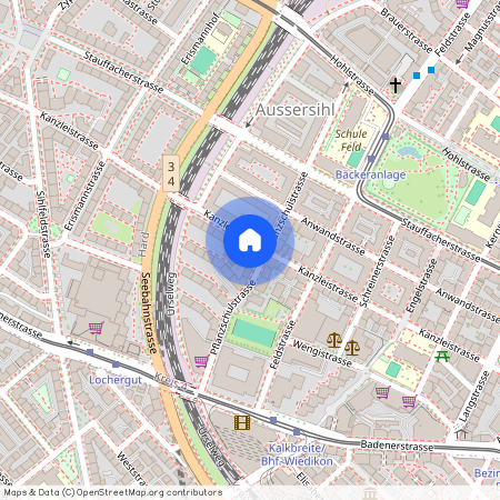 Kanzleistrasse 125, 8004 Zürich, Lageplan