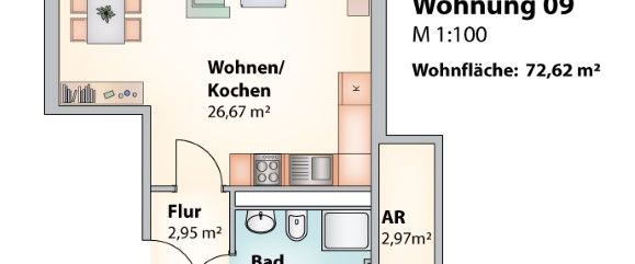 3 Zimmer, Küche, Duschbad, Balkon- frisch saniert in Halles Süden - Photo 1
