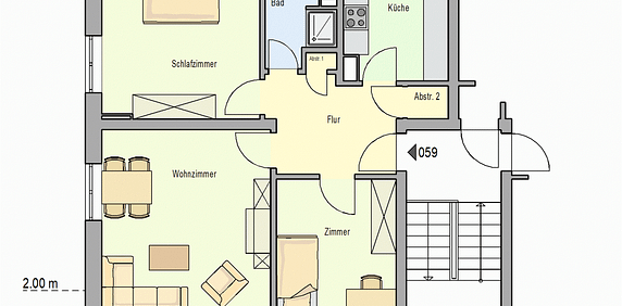 3-Zimmer-Wohnung in Düsseldorf-Gerresheim (unrenovierte Übergabe) - Foto 2